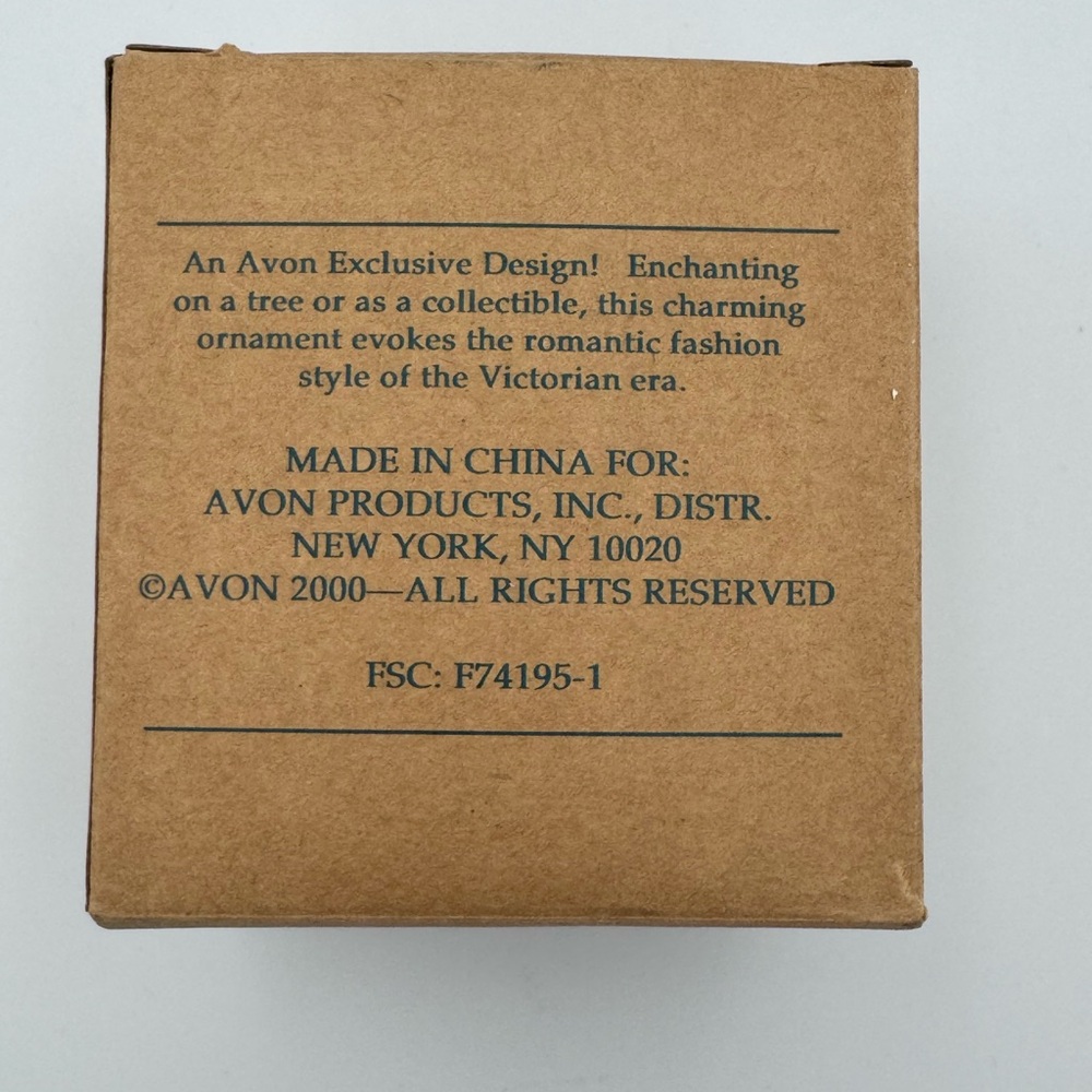 Vintage Avon Gift Collection Victorian Purse Ornament Blue‎ White Gold Handbag - Picture 13 of 14